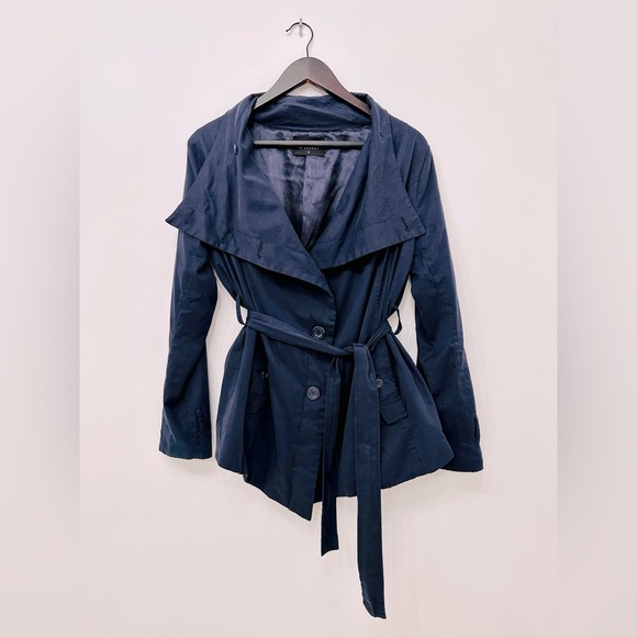 Soaked in Luxury navy belted jacket. Size S. - Picture 4 of 7